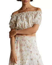 RALPH LAUREN Off Shoulder Top Blumen GrM