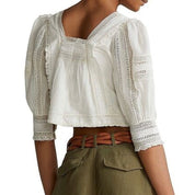 RALPH LAUREN Lace Bluse 100% Cotton Gr.XS