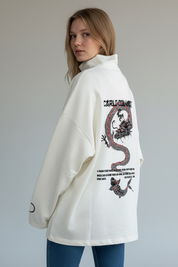 Carlo Colucci Unisex Sweatshirt weißmuster Gr.L