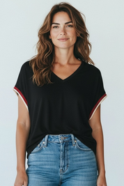 Vero Moda Curve Kurzarm Shirt in schwarz Gr46/48