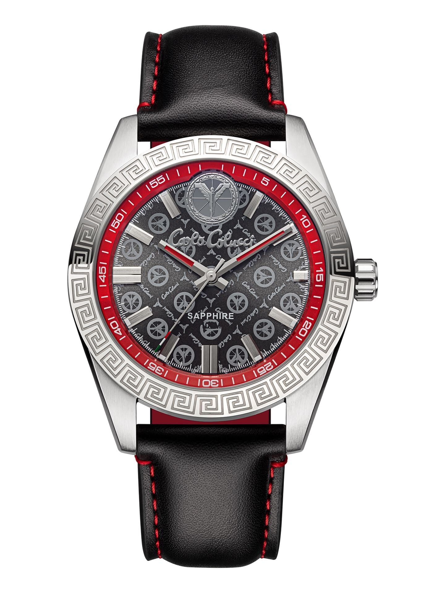 Nr.33 Carlo Colucci Edelstahluhr mit Lederarmband + 2 Jahre Herstellergarantie