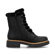 RIEKER Biker Boots Black Biker Stiefel Warumfutter Schwarz 72625
