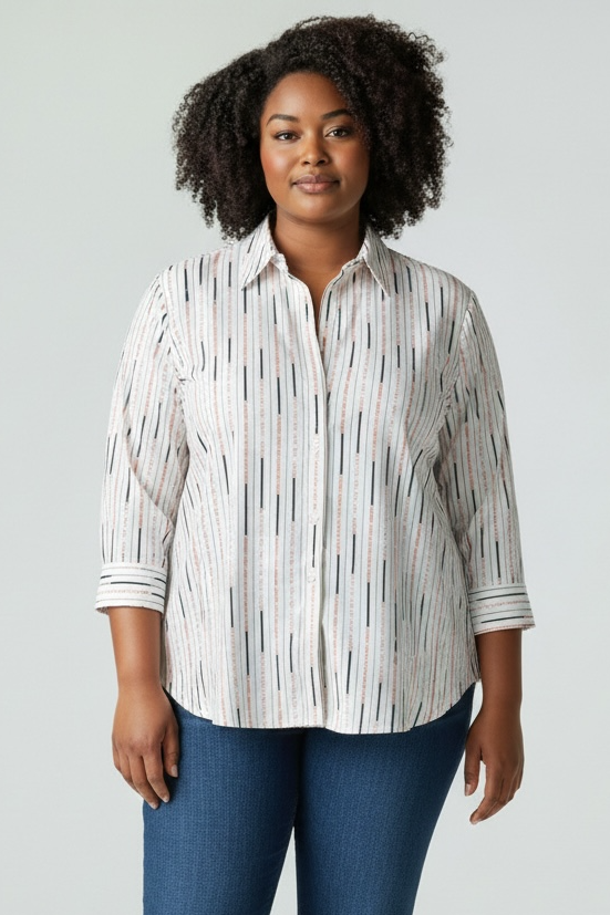 Ulla Popken Bluse weiß Schrift 781787 200 (U8)