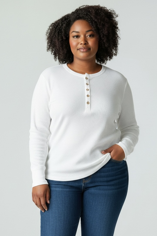 Ulla Popken Langarmshirt weiß 809296 200 (U31)