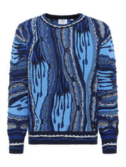 (100) Carlo Colucci 3D Strickpullover Pullover blau schwarz C12508 COL 101