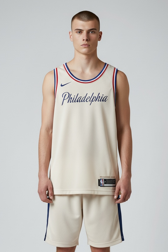 NBA Philadelphia Trikot creme -89-