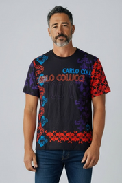Carlo Colucci Tshirt schwarz bunt -71-