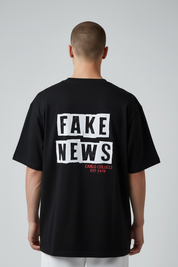 Carlo Colucci Fake News Tshirt schwarz / weiß