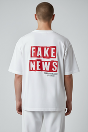 Carlo Colucci Fake News Tshirt schwarz / weiß