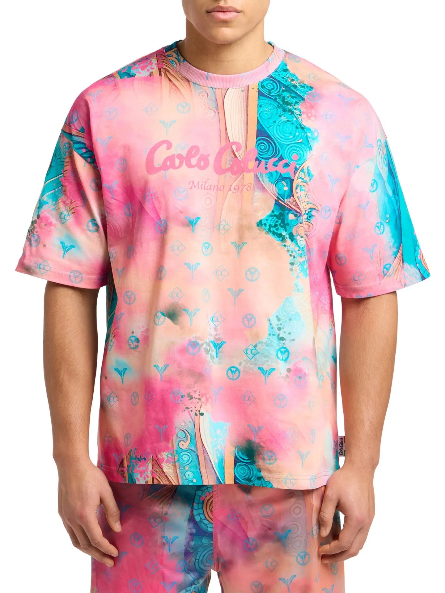 Carlo Colucci Tshirt pink muster