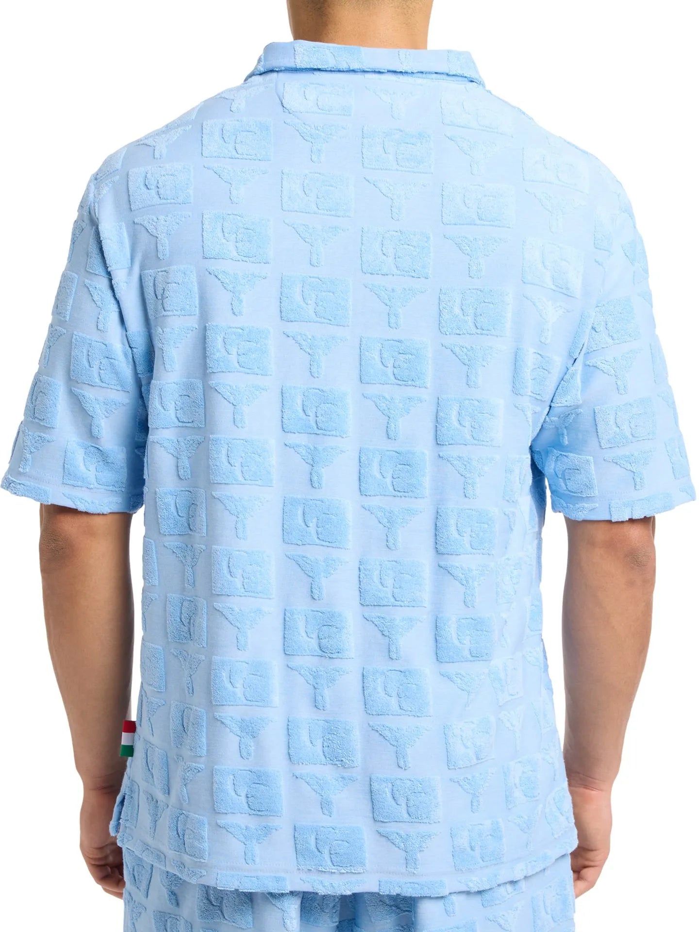 Carlo Colucci Poloshirt Frottee hellblau -41-