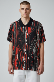 Carlo Colucci Poloshirt schwarz bunt -59-