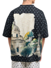 Carlo Colucci Tshirt schwarz / beige muster