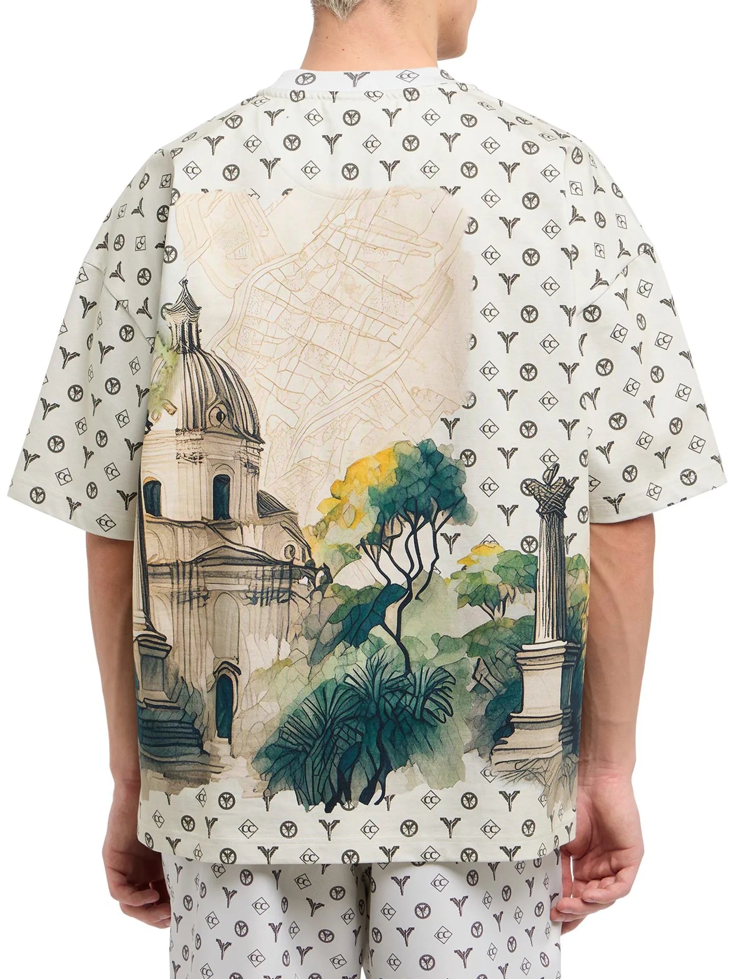 Carlo Colucci Tshirt schwarz / beige muster