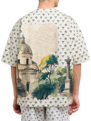 Carlo Colucci Tshirt schwarz / beige muster