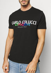 Carlo Colucci Unisex Tshirt schwarz print -56-