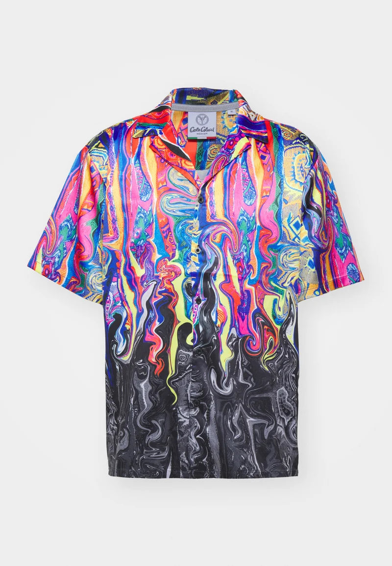 Carlo Colucci Satin Hemd bunt Gr.L