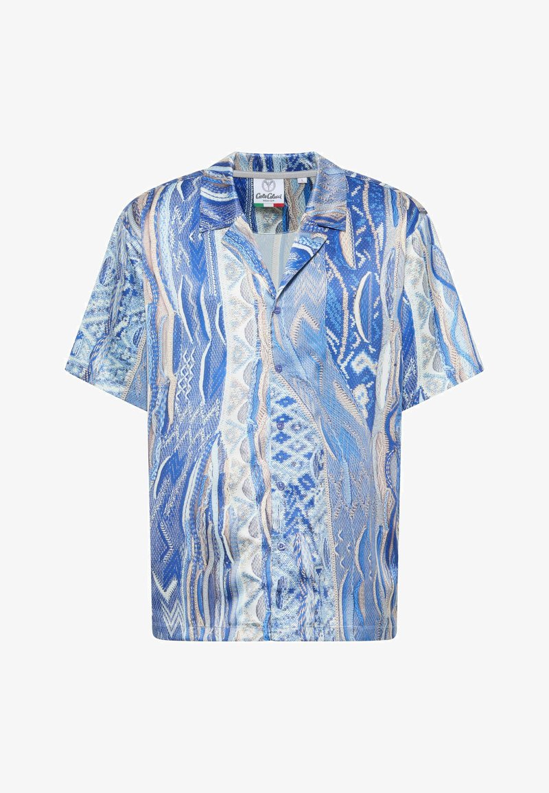 Carlo Colucci Satin Hemd blau -81-