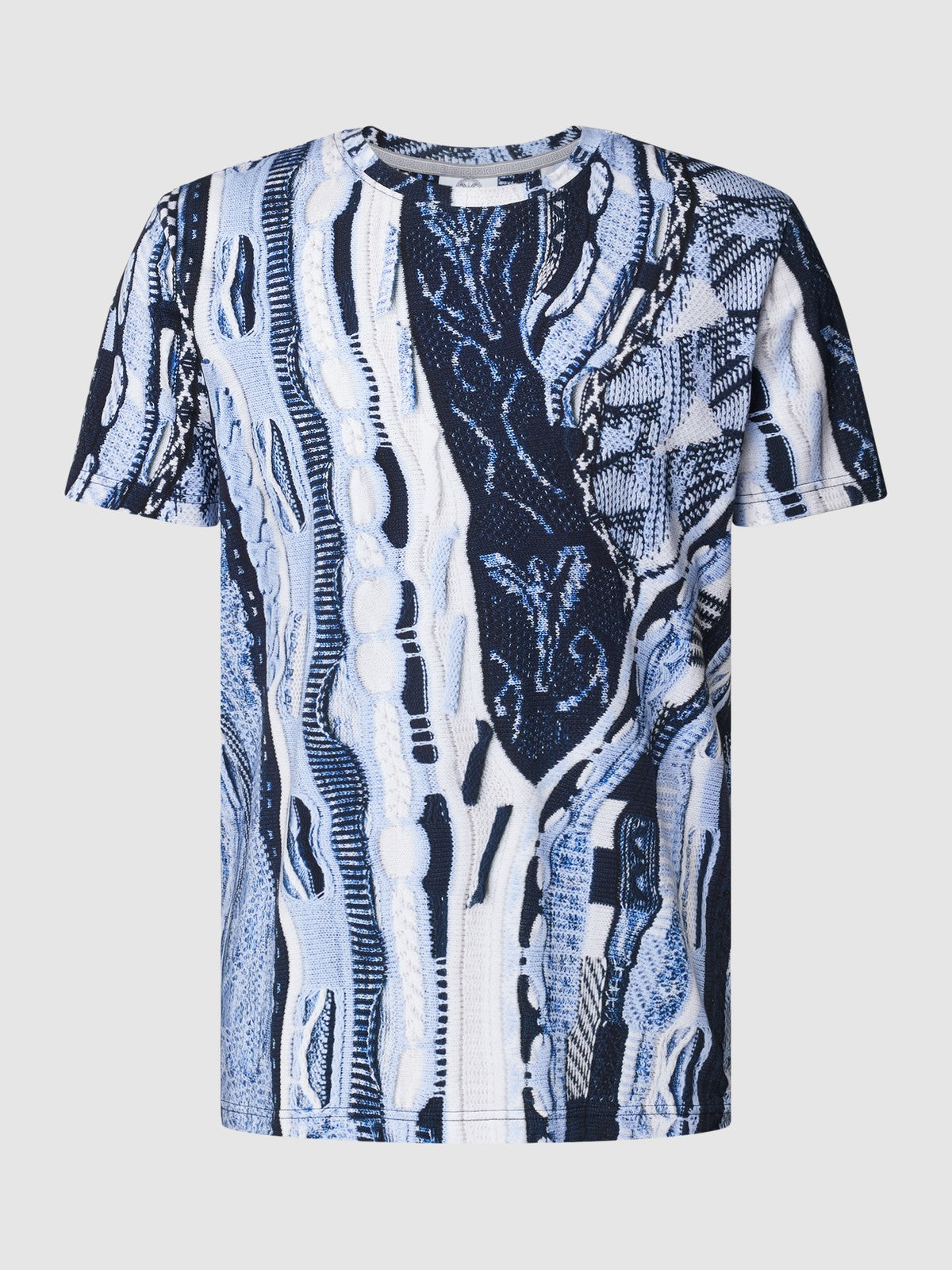 Carlo Colucci Tshirt blau muster -101-