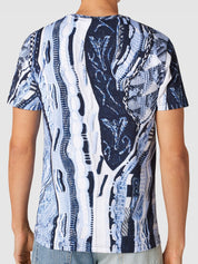 Carlo Colucci Tshirt blau muster -101-