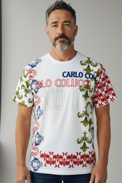 Carlo Colucci Tshirt weiß bunt -72-