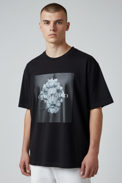 Carlo Colucci Herren Tshirt schwarz muster -84-