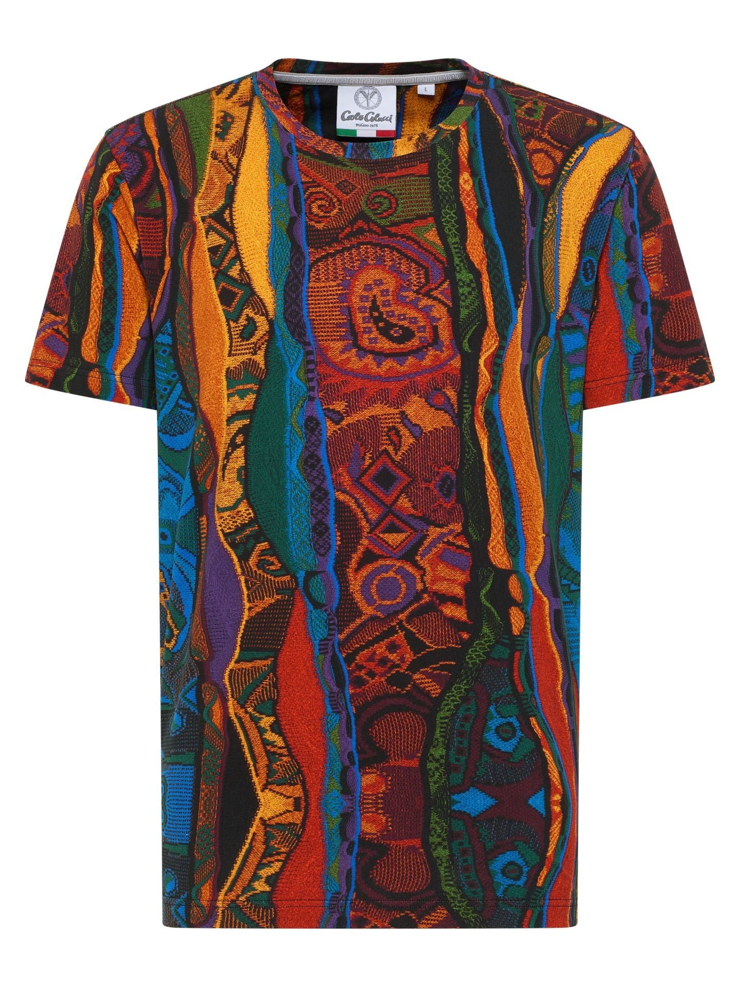 Carlo Colucci Tshirt braun muster -15-