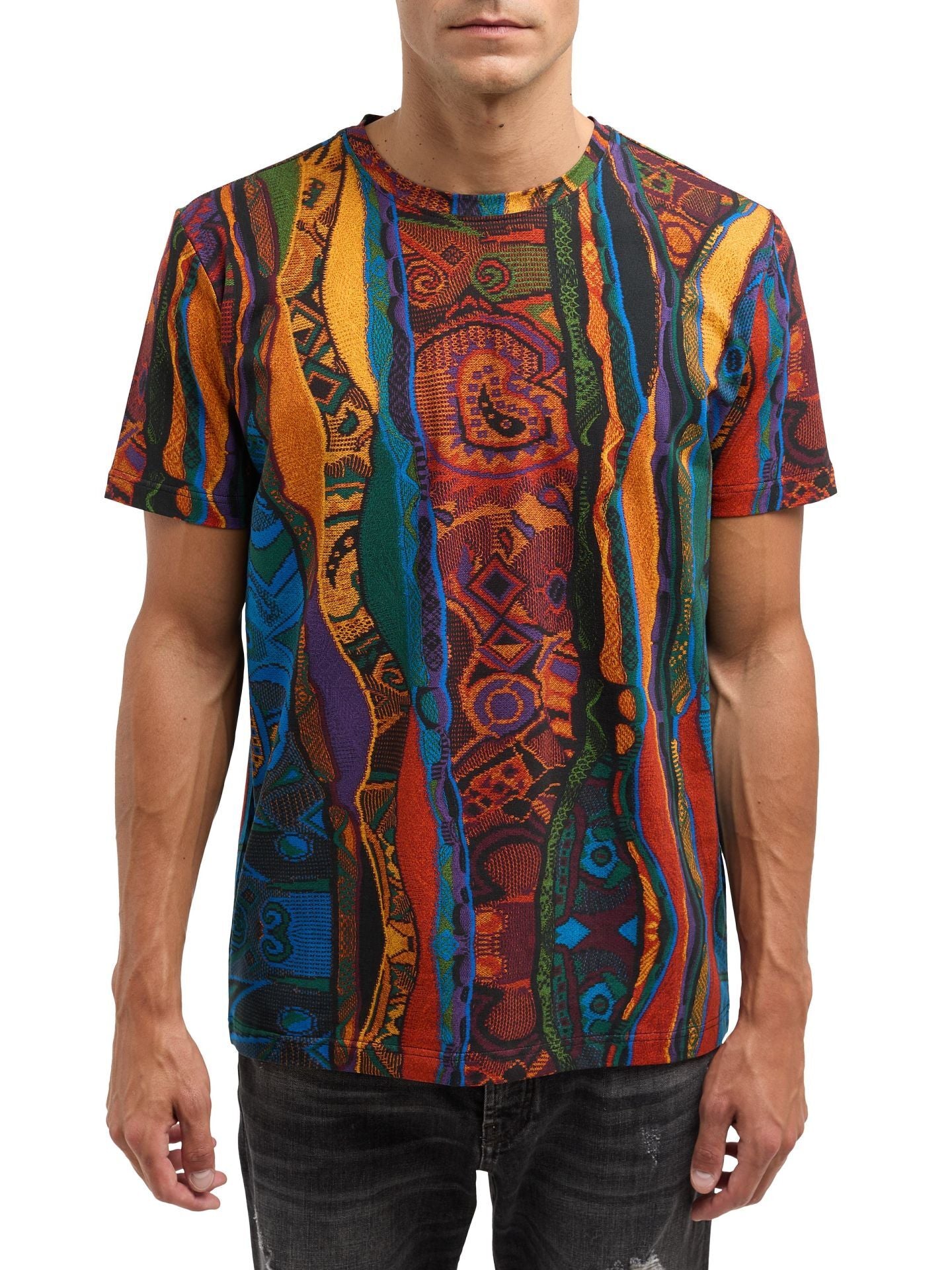 Carlo Colucci Tshirt braun muster -15-