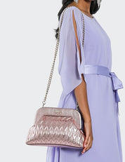 GUESS Handtasche Clutch Chain Pink Glitzer