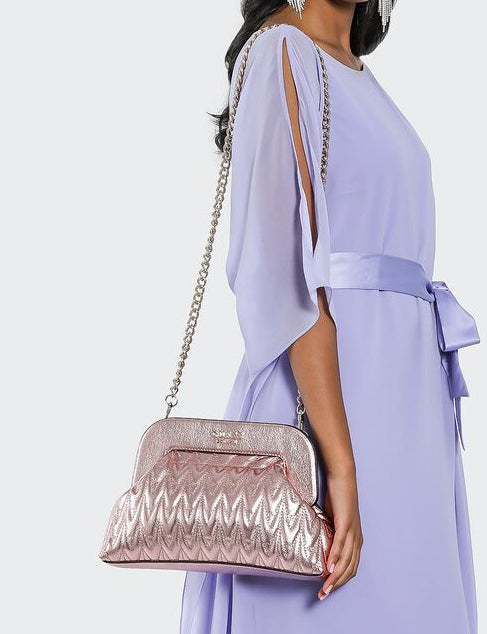 GUESS Handtasche Clutch Chain Pink Glitzer