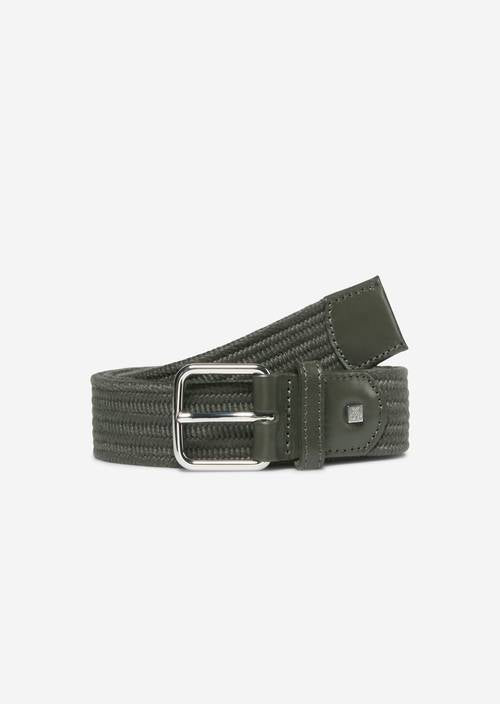 Marc O‘Polo Fabric Belt Leather Details Gürtel Leder Details khaki grün