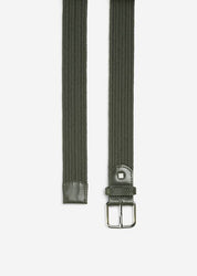 Marc O‘Polo Fabric Belt Leather Details Gürtel Leder Details khaki grün