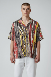 Carlo Colucci Herren Satin Hemd Gr. L -ST2-