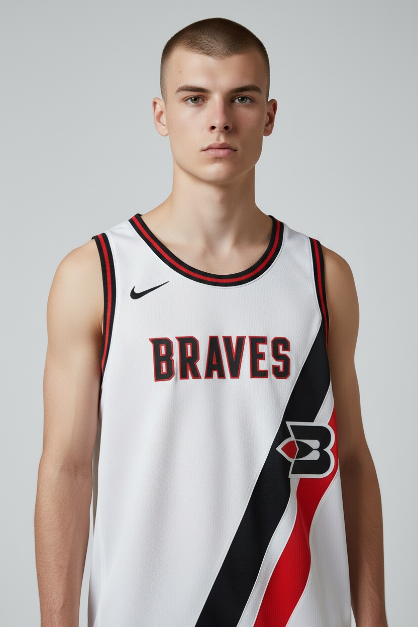 NBA Braves Trikot weiß orange Gr.S -ST4-