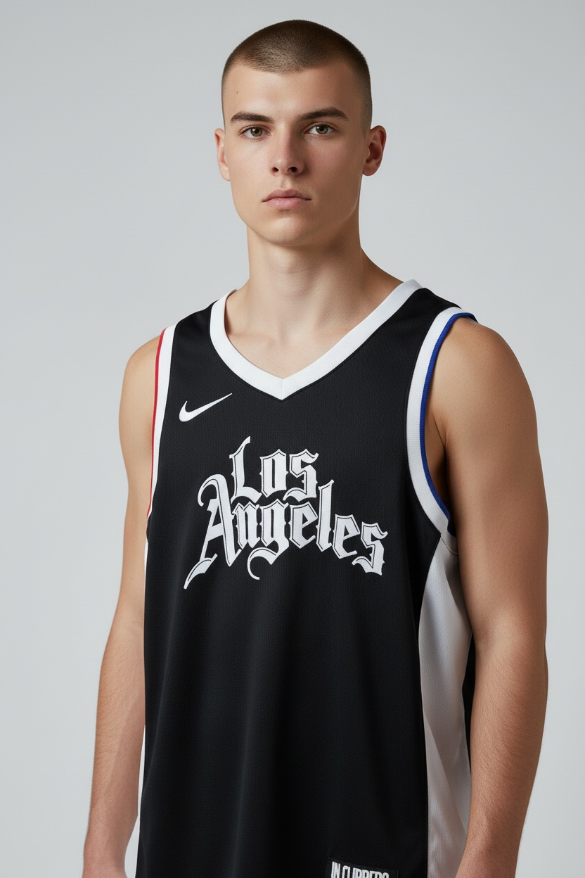 NBA Los Angeles Trikot schwarz weiß -6-