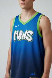 NBA Mavs Trikot blau neon grün Gr.M