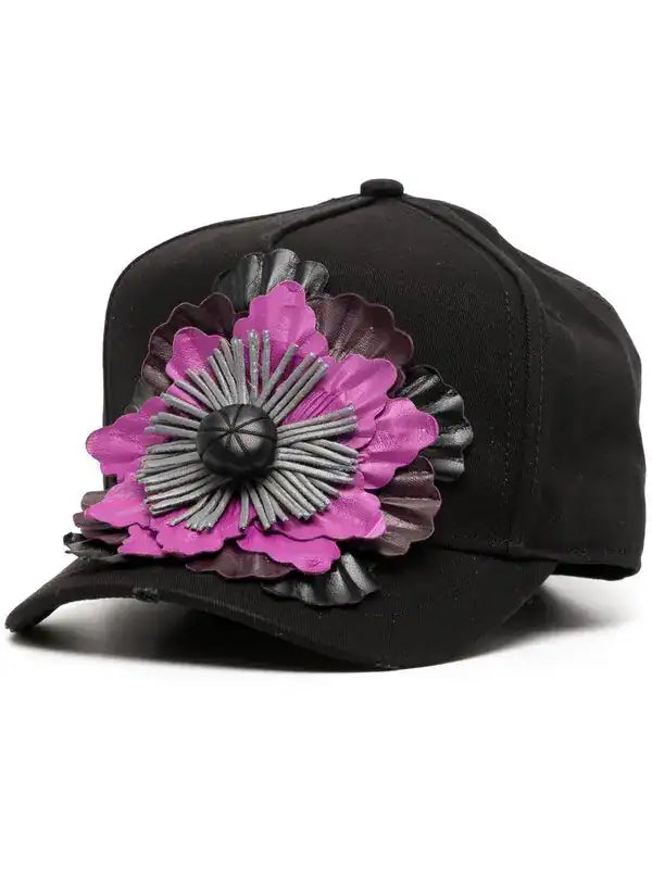 DSQUARED2 Floral-Appliqué Baseball Cap BCW0093