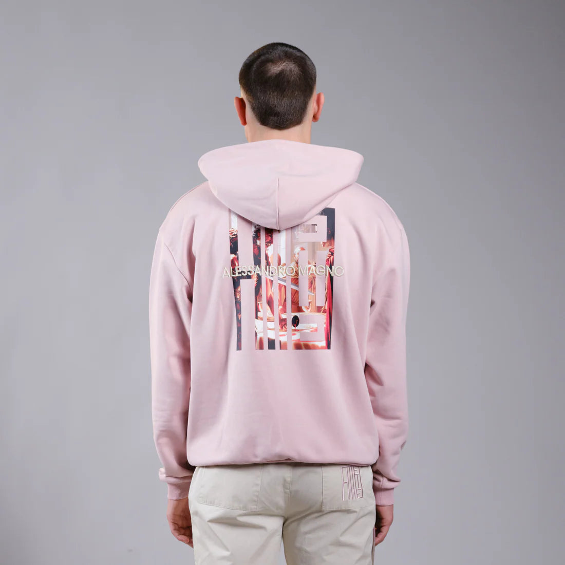 Alessandro Magno Essential Hoodie Alt Rosa Gr.S -63-