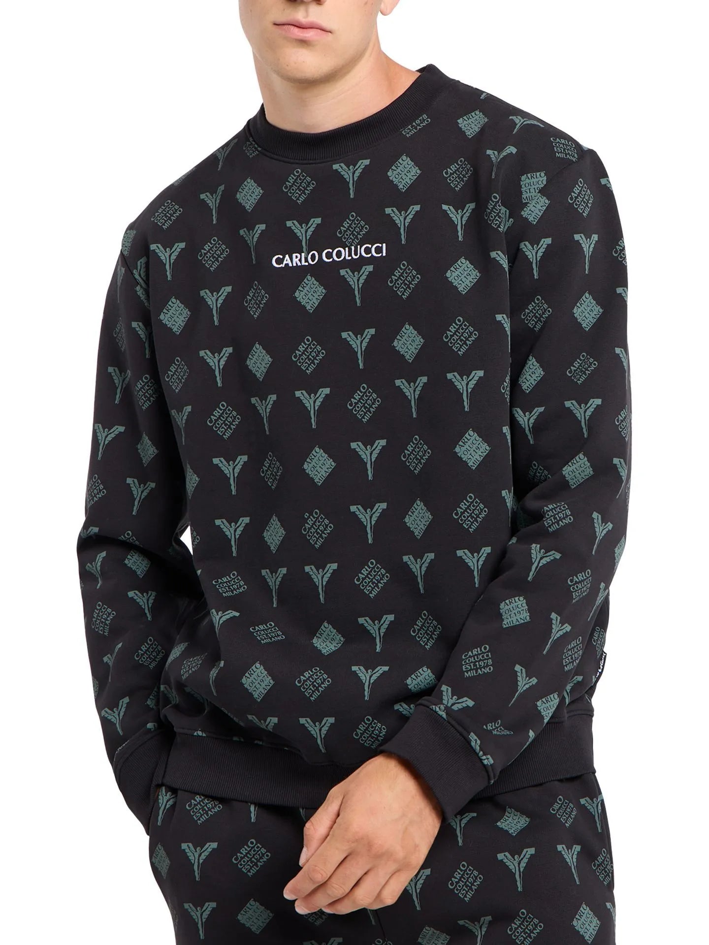 Carlo Colucci Sweatshirt Logo schwarz Gr.4XL -35-