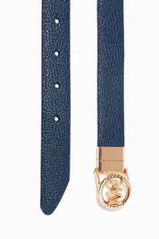 MICHAEL KORS Reversible Logo Belt Leather Gürtel Wendbar Logo Print blau Gr.S