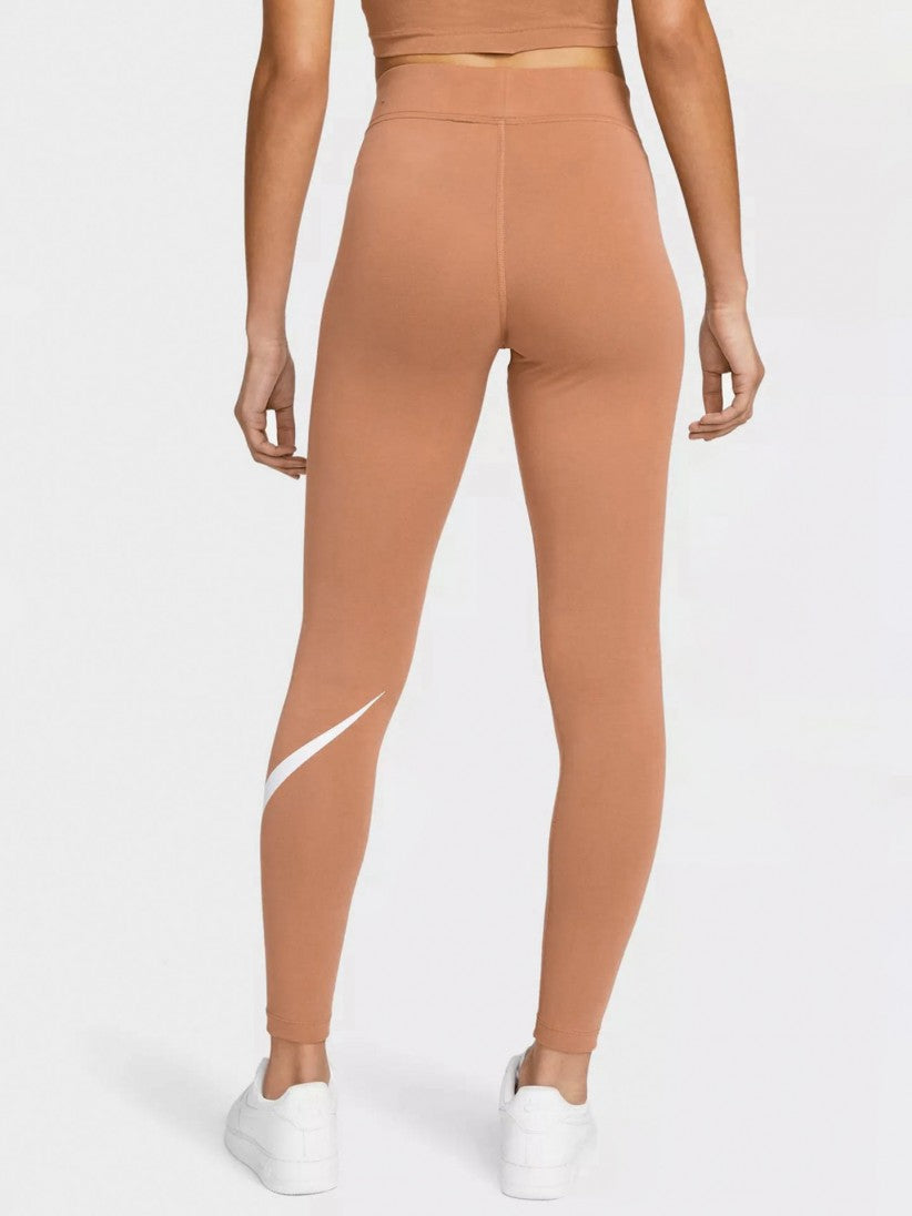 NIKE Thight Fit Mid Rise Leggings braun Gr.S -99-