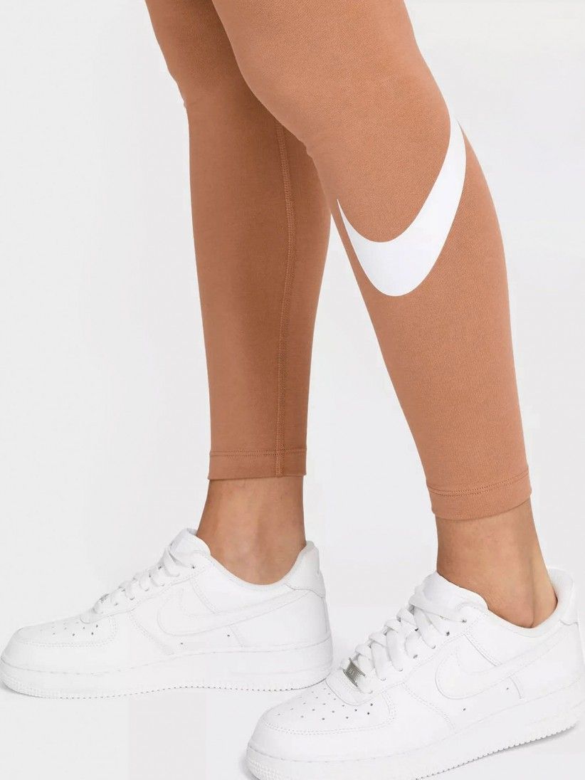 NIKE Thight Fit Mid Rise Leggings braun Gr.S -99-