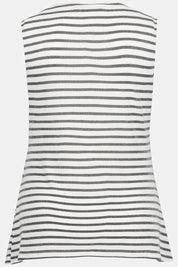 Ulla Popken Tanktop Weiß/Grau Glitzer gestreift 805156 200 -U29-