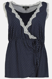 Ulla Popken Kimono top gepunktet schwarz 793026 130 -U4-