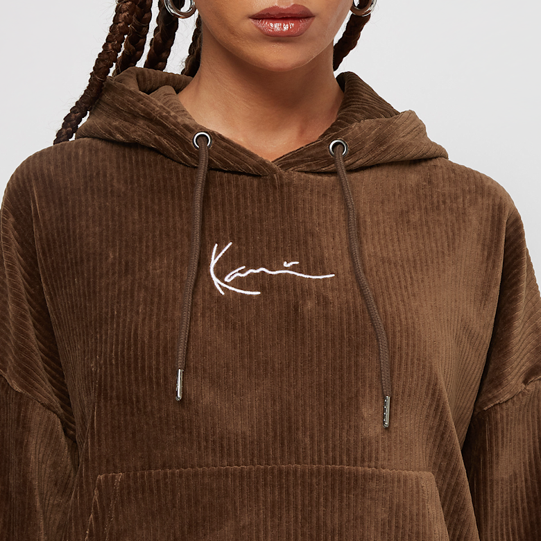 KARL KANI Small Signature Corduroy Oversize Hoodie braun