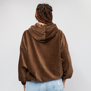 KARL KANI Small Signature Corduroy Oversize Hoodie braun