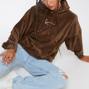 KARL KANI Small Signature Corduroy Oversize Hoodie braun
