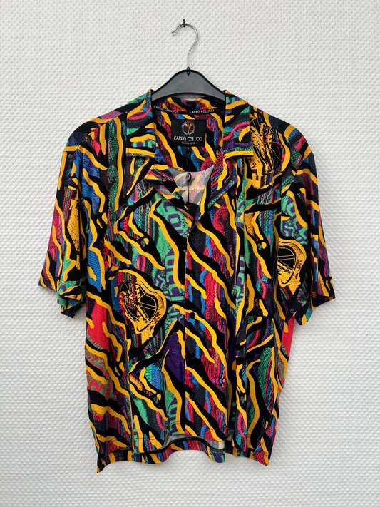 (Stange2) Carlo Colucci Herren Satin Hemd Gr. L