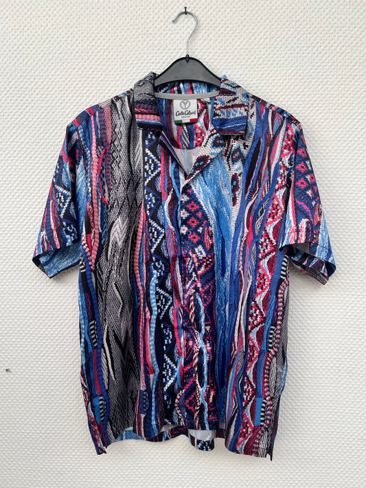 (Stange2) Carlo Colucci Herren Satin Hemd Gr. S