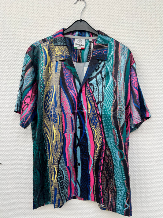 (Stange2) Carlo Colucci Herren Satin Hemd Gr. L